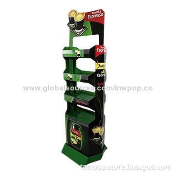 Fashionable POP floor display stand, popular design for cup beverage, customized size and designNew